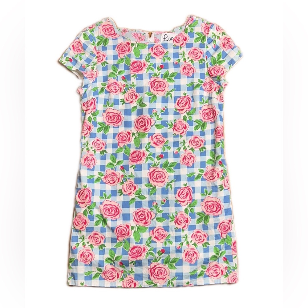 Vintage Lilly Pulitzer Vintage Patchwork & Roses Mini Dress, size 10